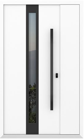 Входные двери Металюкс серии Boston (полуторные) модель AG6107 (black)