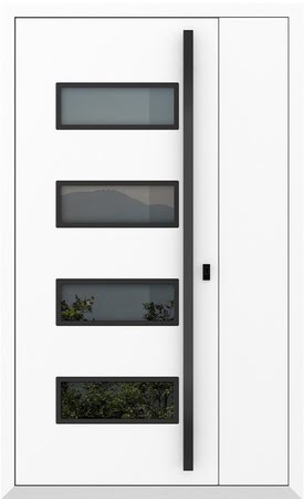 Входные двери Металюкс серии Boston (полуторные) модель AG6036 (black)