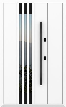 Входные двери Металюкс серии Boston (полуторные) модель AG6119 (black)