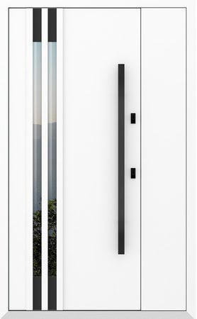 Входные двери Металюкс серии Boston (полуторные) модель AG6120 (black)