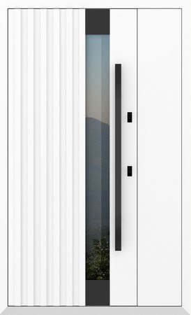 Входные двери Металюкс серии Boston (полуторные) модель AG6123 (black)