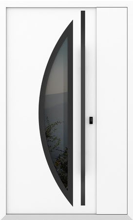 Входные двери Металюкс серии Boston (полуторные) модель AG6030 (black)