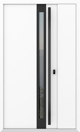 Входные двери Металюкс серии Boston (полуторные) модель AG6039 (black)