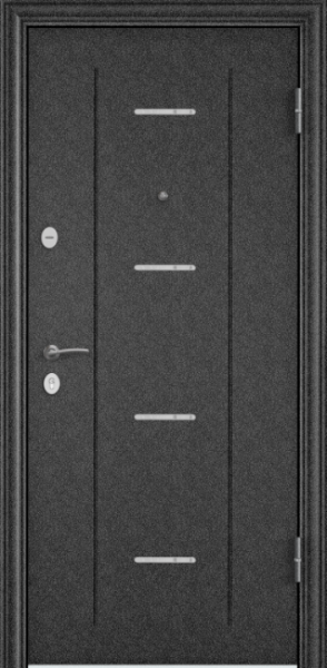 Входные двери DELTA PRO MP Черный шелк / ПВХ Дуб Янтарь Горизонт