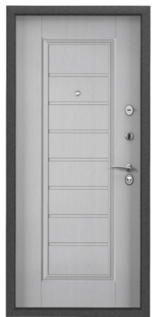 Входные двери Х5 NEW MP Темно-серый букле графит / ПВХ Дуб белый матовый