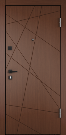 Входные двери DELTA PRO PP ПВХ Орех Коньяк / ПВХ Бетон известковый