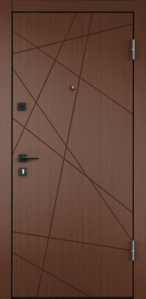 Входные двери DELTA PRO PP ПВХ Орех Коньяк / ПВХ Бетон известковый