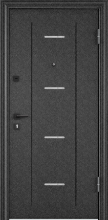 Входные двери DELTA PRO MP Черный шелк / ПВХ Бьянко