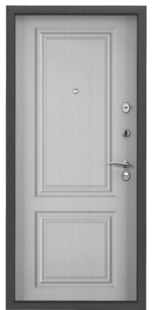 Входные двери Х7 PRO MP Темно-серый букле графит / ПВХ Дуб белый матовый