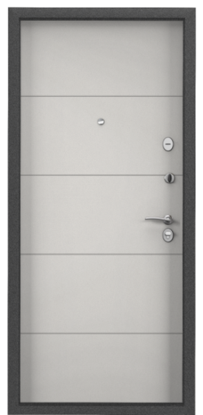 Входные двери Х5 NEW MP Темно-серый букле графит / ПВХ Бьянко