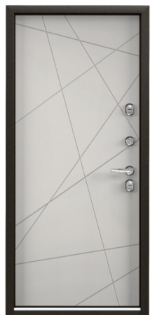 Входные двери SNEGIR PRO MP Букле коричневый / ПВХ Бьянко