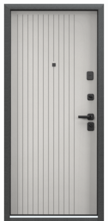 Входные двери SUPER OMEGA PRO PP ПВХ Черная шагрень / ПВХ Бьянко