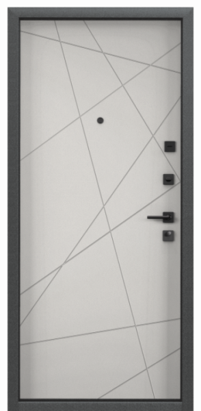 Входные двери DELTA PRO MP Черный шелк / ПВХ Бьянко