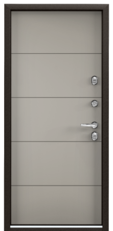 Входные двери SNEGIR PRO MP Букле коричневый / ПВХ Крема