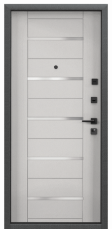 Входные двери DELTA PRO MP Черный шелк / ПВХ Бьянко