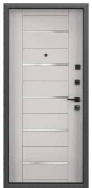 Входные двери DELTA PRO MP Черный шелк / ПВХ Бьянко