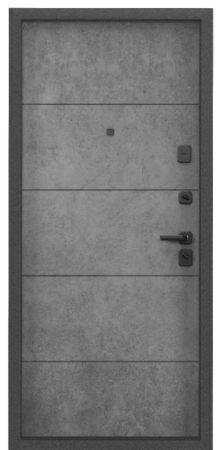 Входные двери SUPER OMEGA PRO MP Темно-серый букле графит / ПВХ Бетон темно серый