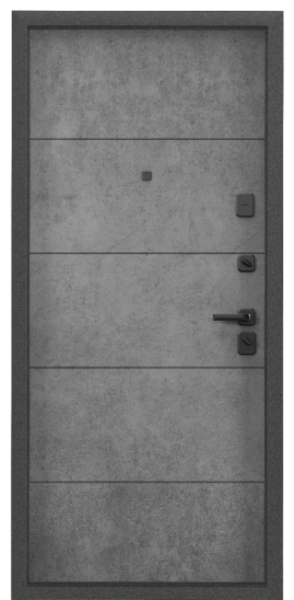 Входные двери SUPER OMEGA PRO MP Темно-серый букле графит / ПВХ Бетон темно серый