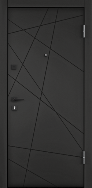 Входные двери DELTA PRO PP ПВХ Черная шагрень / ПВХ Бьянко
