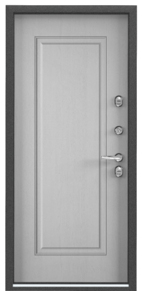 Входные двери SNEGIR PRO MP Темно-серый букле графит / ПВХ Дуб белый матовый