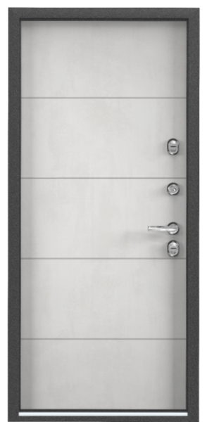 Входные двери SNEGIR PRO MP Темно-серый букле графит / ПВХ Бетон известковый