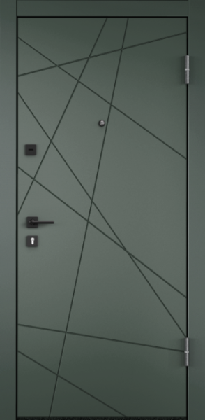 Входные двери DELTA PRO PP ПВХ Авокадо / ПВХ Холст латте