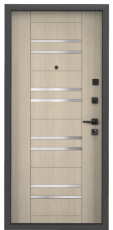 Входные двери DELTA PRO MP Черный шелк / ПВХ Лиственница крем