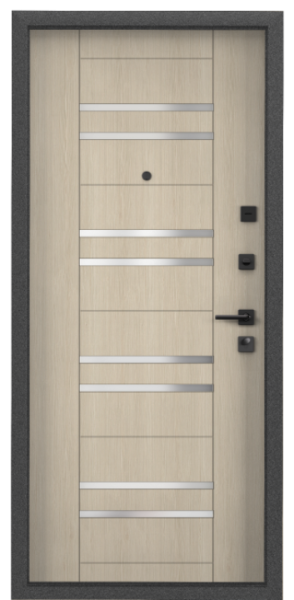 Входные двери DELTA PRO MP Черный шелк / ПВХ Лиственница крем