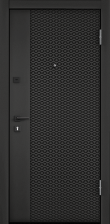 Входные двери DELTA PRO PP ПВХ Черная шагрень / ПВХ Бьянко