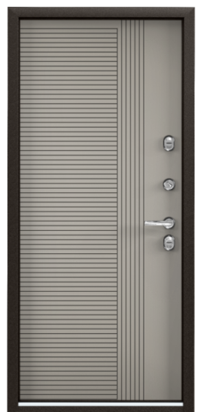 Входные двери SNEGIR PRO MP Букле коричневый / ПВХ Крема