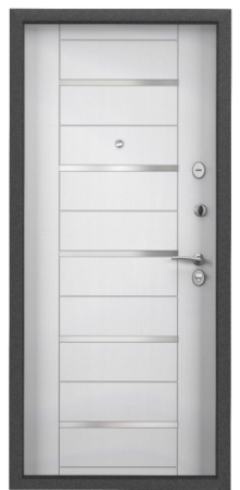 Входные двери Х5 NEW MP Букле коричневый / Лиственница белая (арт. ПВХ Лиственница белая)