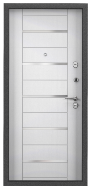 Входные двери Х5 NEW MP Букле коричневый / Лиственница белая (арт. ПВХ Лиственница белая)