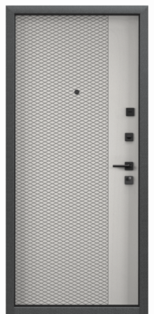 Входные двери DELTA PRO PP ПВХ Черная шагрень / ПВХ Бьянко