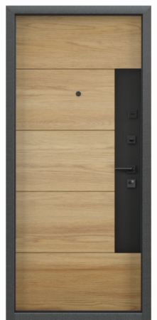 Входные двери DELTA PRO MP Черный шелк / ПВХ Дуб Янтарь Горизонт