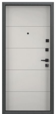 Входные двери DELTA PRO MP Черный шелк / ПВХ Бьянко