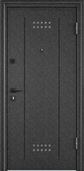 Входные двери DELTA PRO MP Черный шелк / ПВХ Бьянко