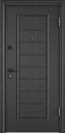 Входные двери DELTA PRO MP Черный шелк / ПВХ Бьянко