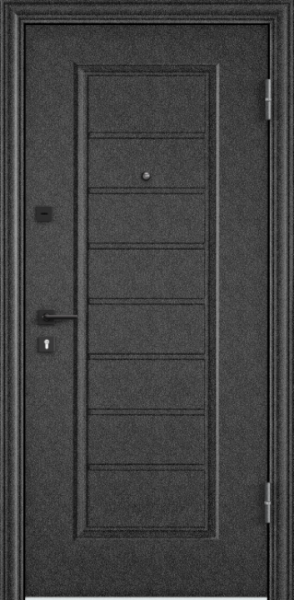 Входные двери DELTA PRO MP Черный шелк / ПВХ Бьянко