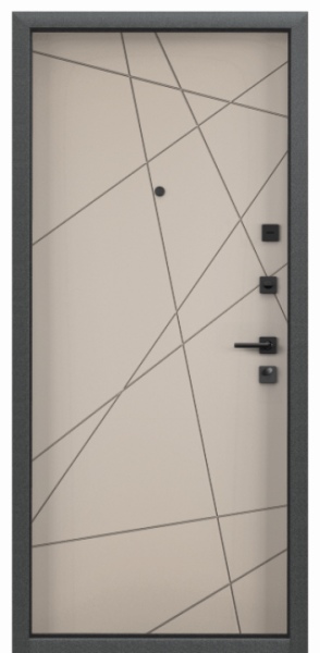 Входные двери DELTA PRO PP ПВХ Авокадо / ПВХ Холст латте