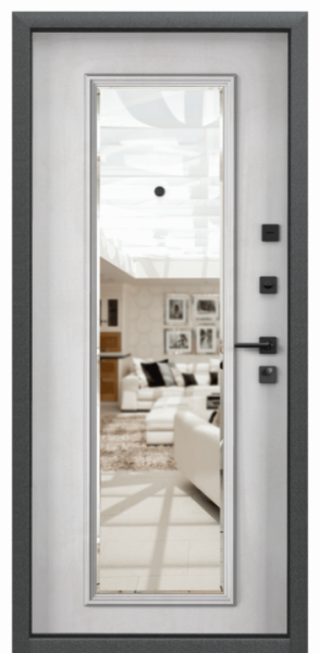 Входные двери DELTA PRO PP ПВХ Орех Коньяк / ПВХ Бетон известковый