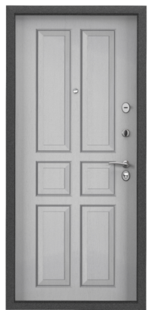 Входные двери Х5 NEW MP Темно-серый букле графит / ПВХ Дуб белый матовый