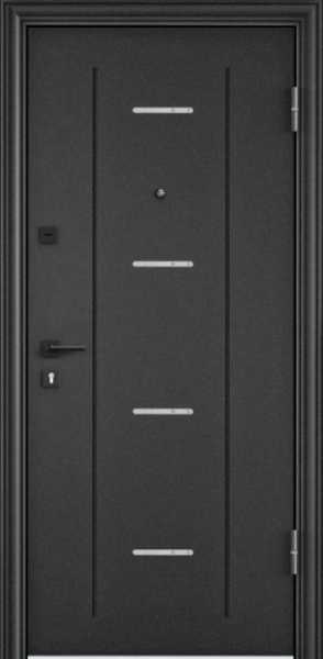 Входные двери DELTA PRO MP Черный шелк / ПВХ Лиственница крем